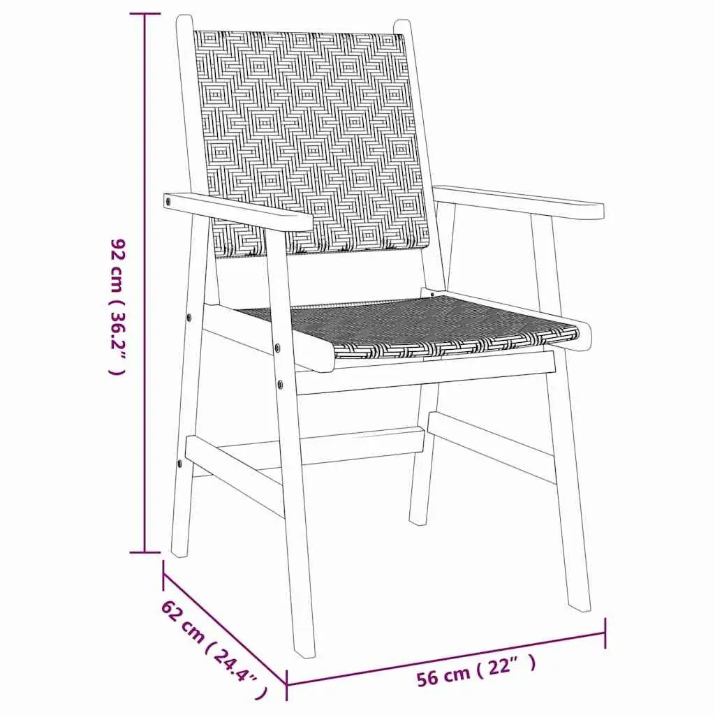 Garden Dining Set 5 Piece Solid Acacia Wood Outdoor Furniture Patio Table Chairs Brown