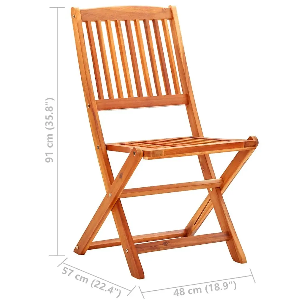 Outdoor Folding Garden Chairs 6 Piece Set Eucalyptus Wood Dining Patio Seating