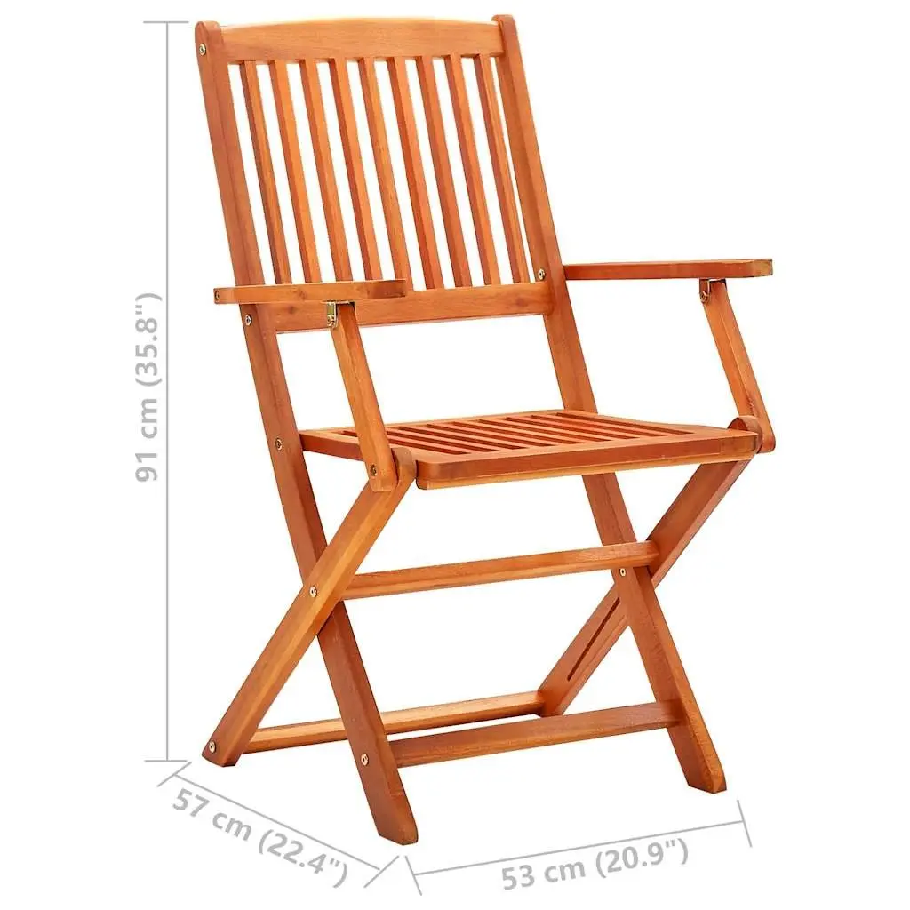 Outdoor Dining Set 9 Piece Folding Garden Patio Furniture Eucalyptus Wood Brown