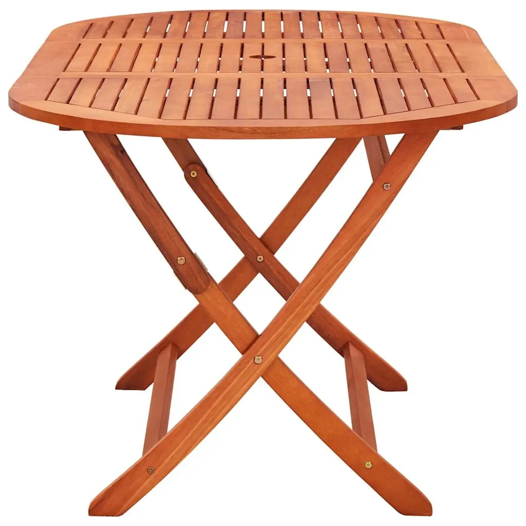 Outdoor Dining Set 9 Piece Folding Garden Patio Furniture Eucalyptus Wood Brown