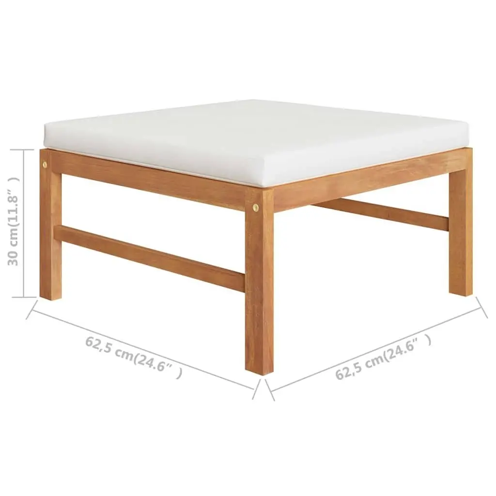 5 Piece Garden Lounge Set Outdoor Furniture with Cushions Teak Wood Patio