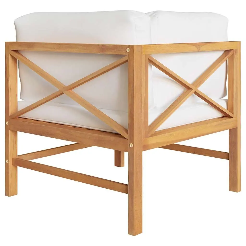 2-Seater Garden Sofa Outdoor Furniture with Cushions Solid Teak Wood Patio