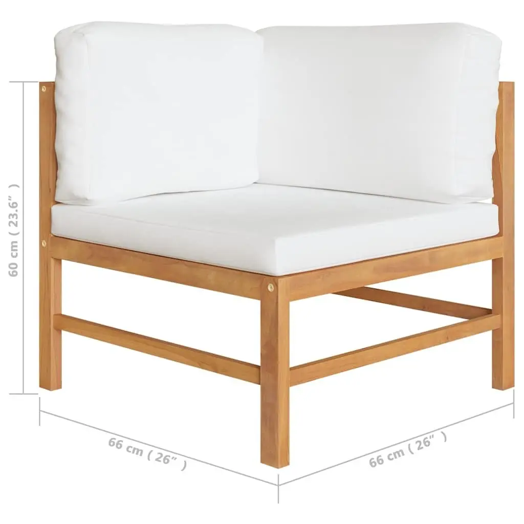 2-Seater Garden Sofa Outdoor Furniture with Cushions Solid Teak Wood Patio