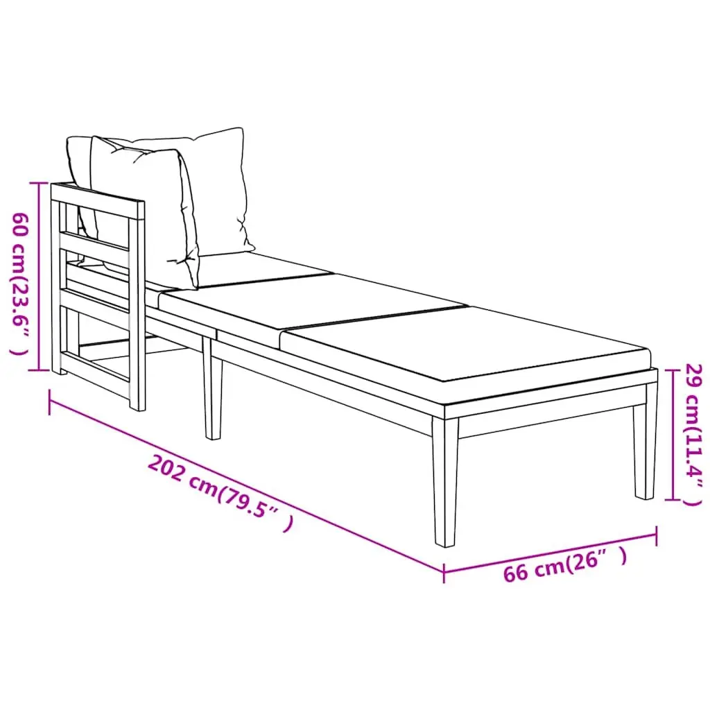 Garden Lounge Set Wooden Acacia 3 Piece Grey Cushioned Outdoor Furniture