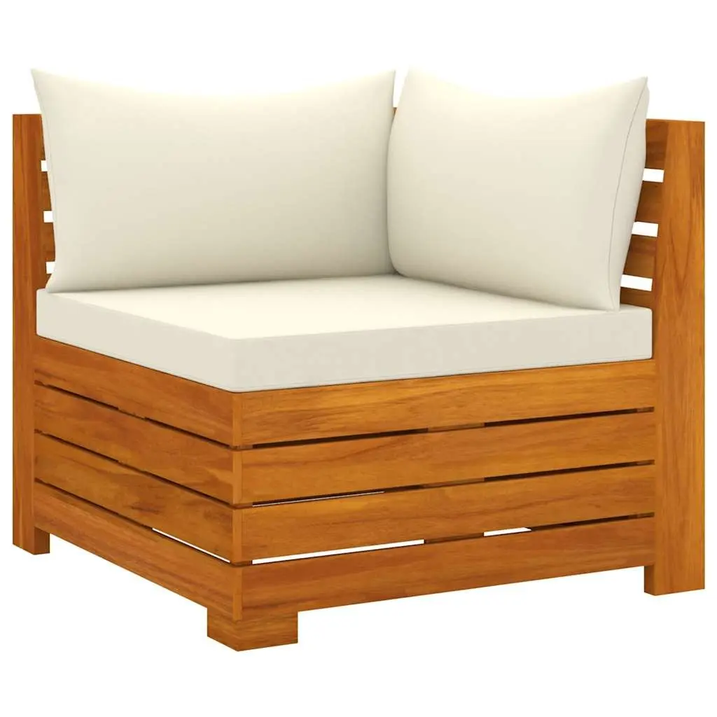 2-Seater Garden Sofa White Wooden Outdoor Lounge Patio Furniture with Cushions