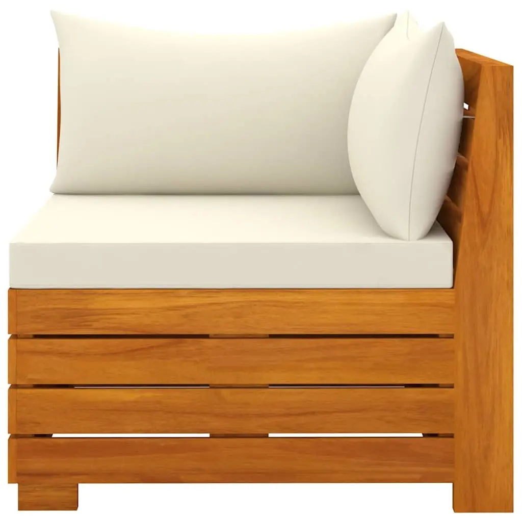 2-Seater Garden Sofa White Wooden Outdoor Lounge Patio Furniture with Cushions