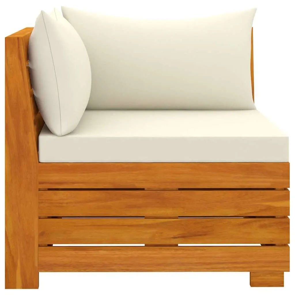 2-Seater Garden Sofa White Wooden Outdoor Lounge Patio Furniture with Cushions