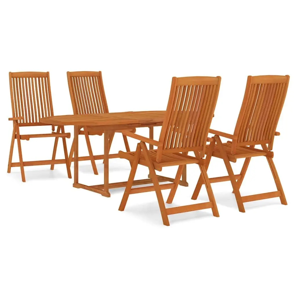 5 Piece Garden Dining Set Outdoor Patio Furniture Extendable Table Reclining