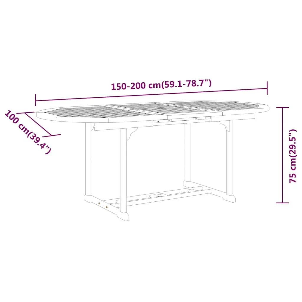 5 Piece Garden Dining Set Outdoor Patio Furniture Extendable Table Reclining