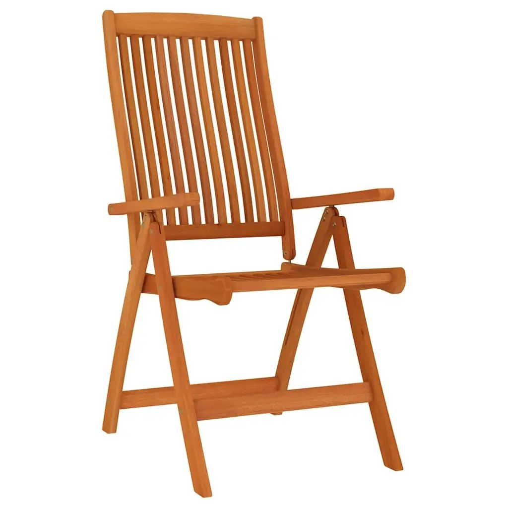Folding Garden Chairs 4 Piece Solid Wood Eucalyptus Brown Outdoor Seating