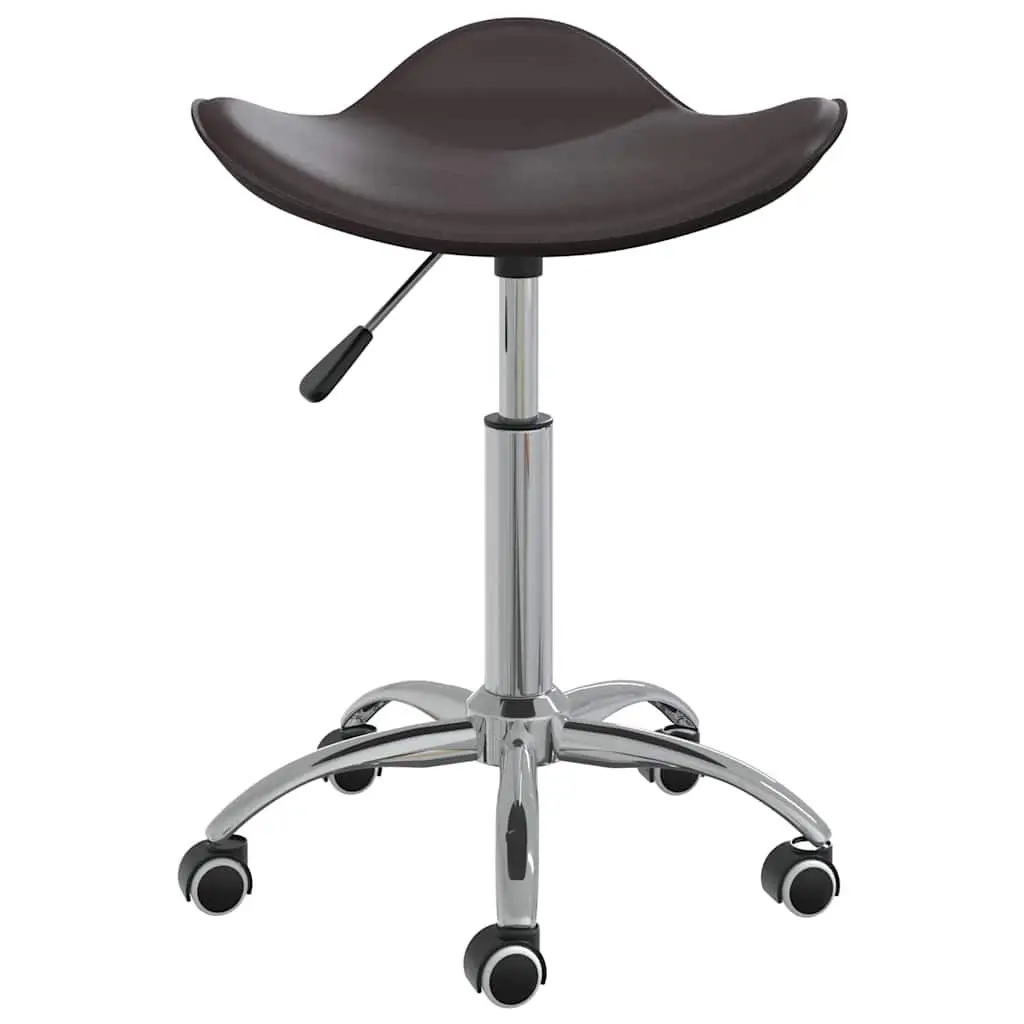 Office Chair Height Adjustable Brown Faux Leather Swivel Computer Desk Chair