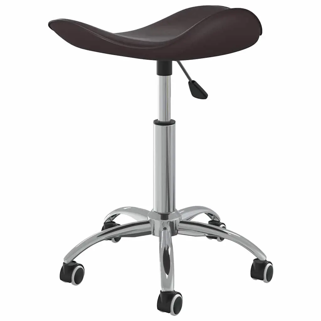 Office Chair Height Adjustable Brown Faux Leather Swivel Computer Desk Chair