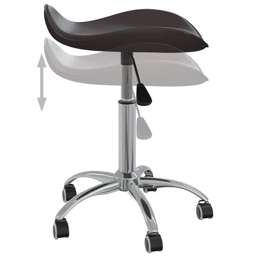 Office Chair Height Adjustable Brown Faux Leather Swivel Computer Desk Chair