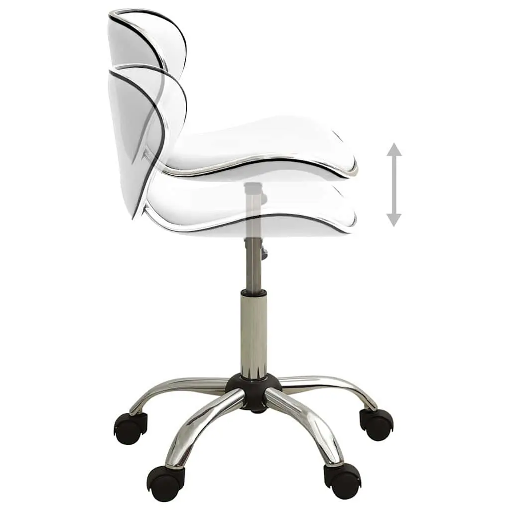 Office Chair Faux Leather Swivel Height Adjustable White