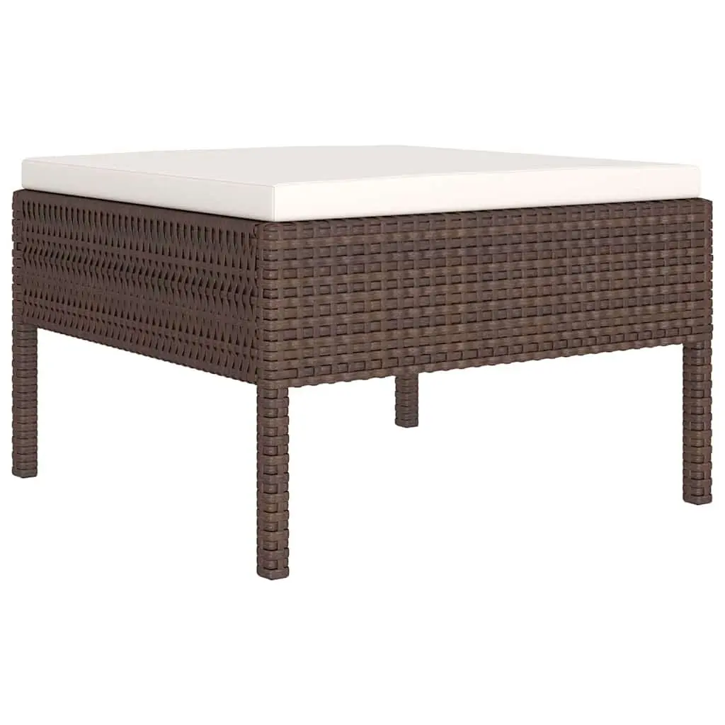 Garden Lounge Set 9 Piece Outdoor Patio Furniture Poly Rattan Brown