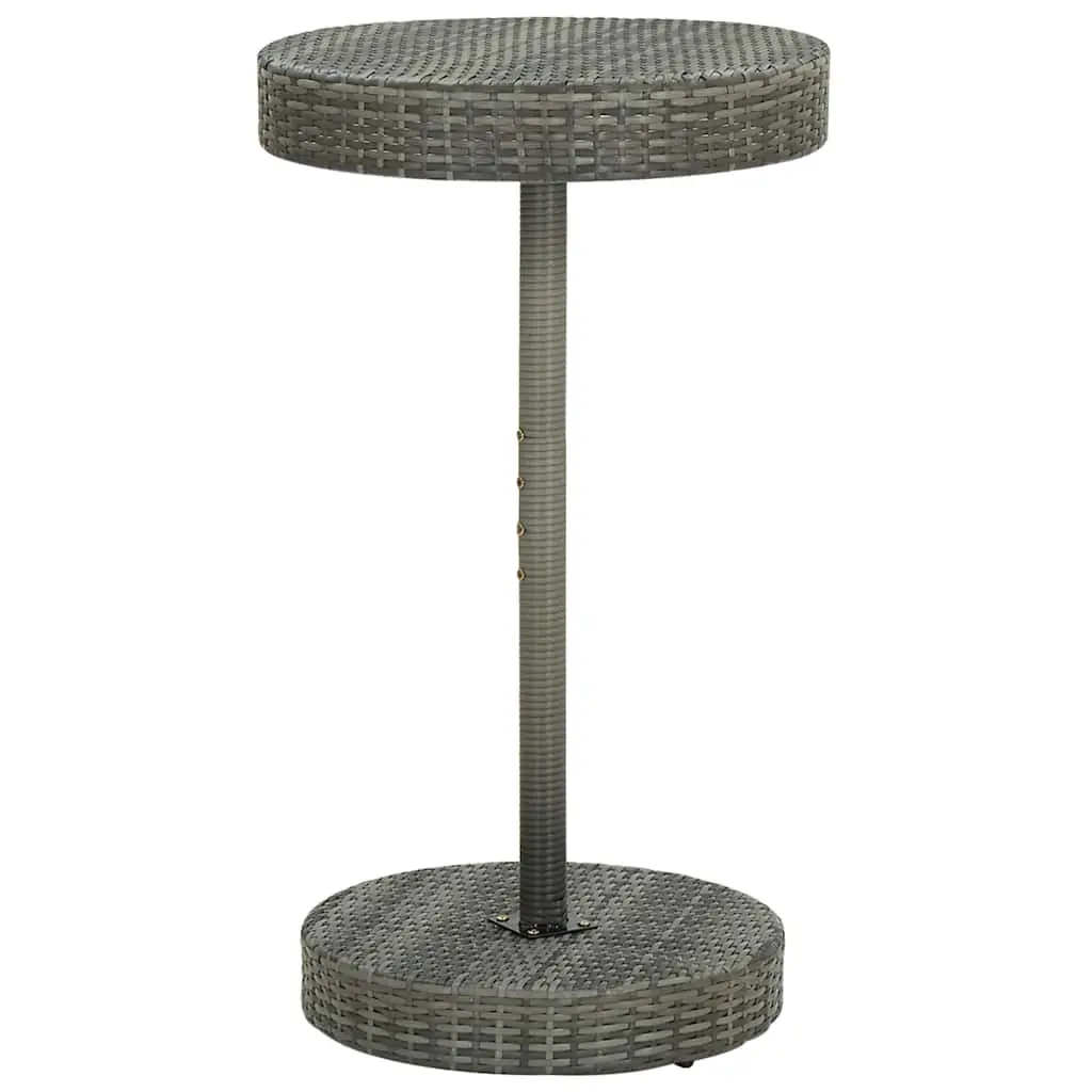 3 Piece Garden Bar Set with Cushions Outdoor Poly Rattan Table Stools Grey