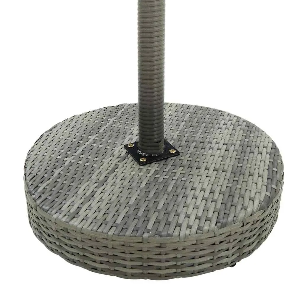 3 Piece Garden Bar Set with Cushions Outdoor Poly Rattan Table Stools Grey