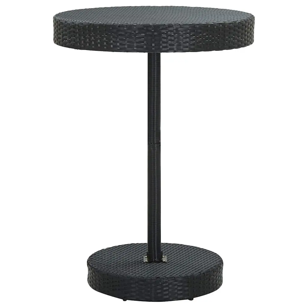 5 Piece Garden Bar Set with Cushions Outdoor Rattan Bar Table Stools Black