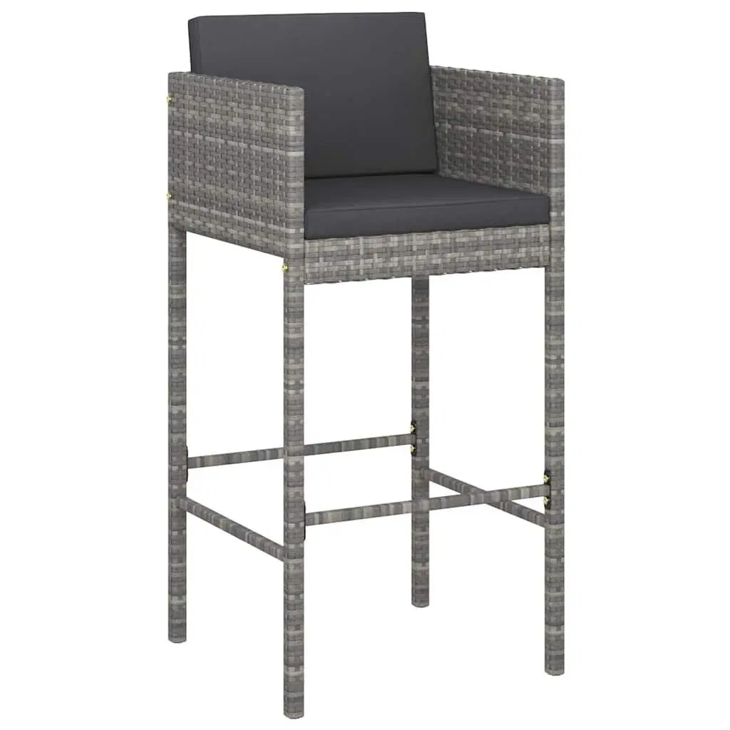 5 Piece Garden Bar Set Weather-Resistant PE Rattan Grey