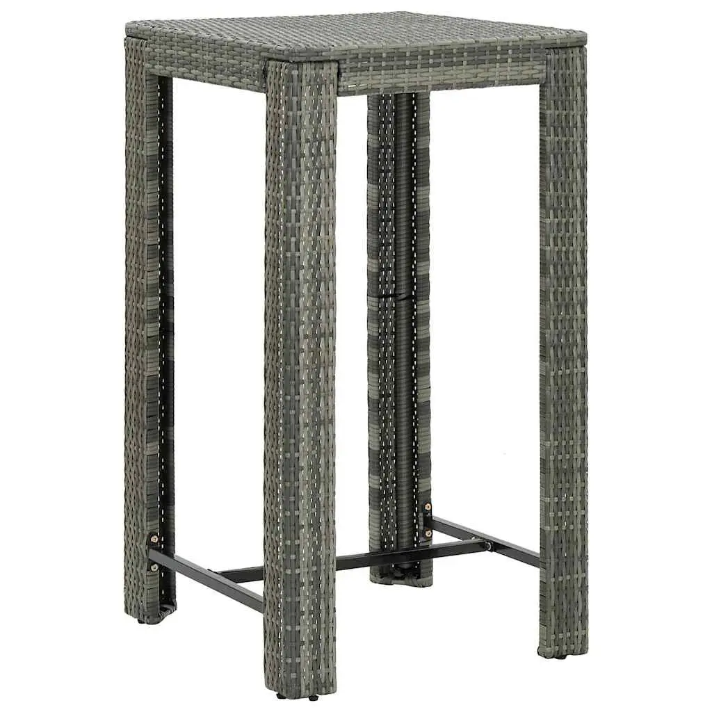 5 Piece Garden Bar Set Weather-Resistant PE Rattan Grey