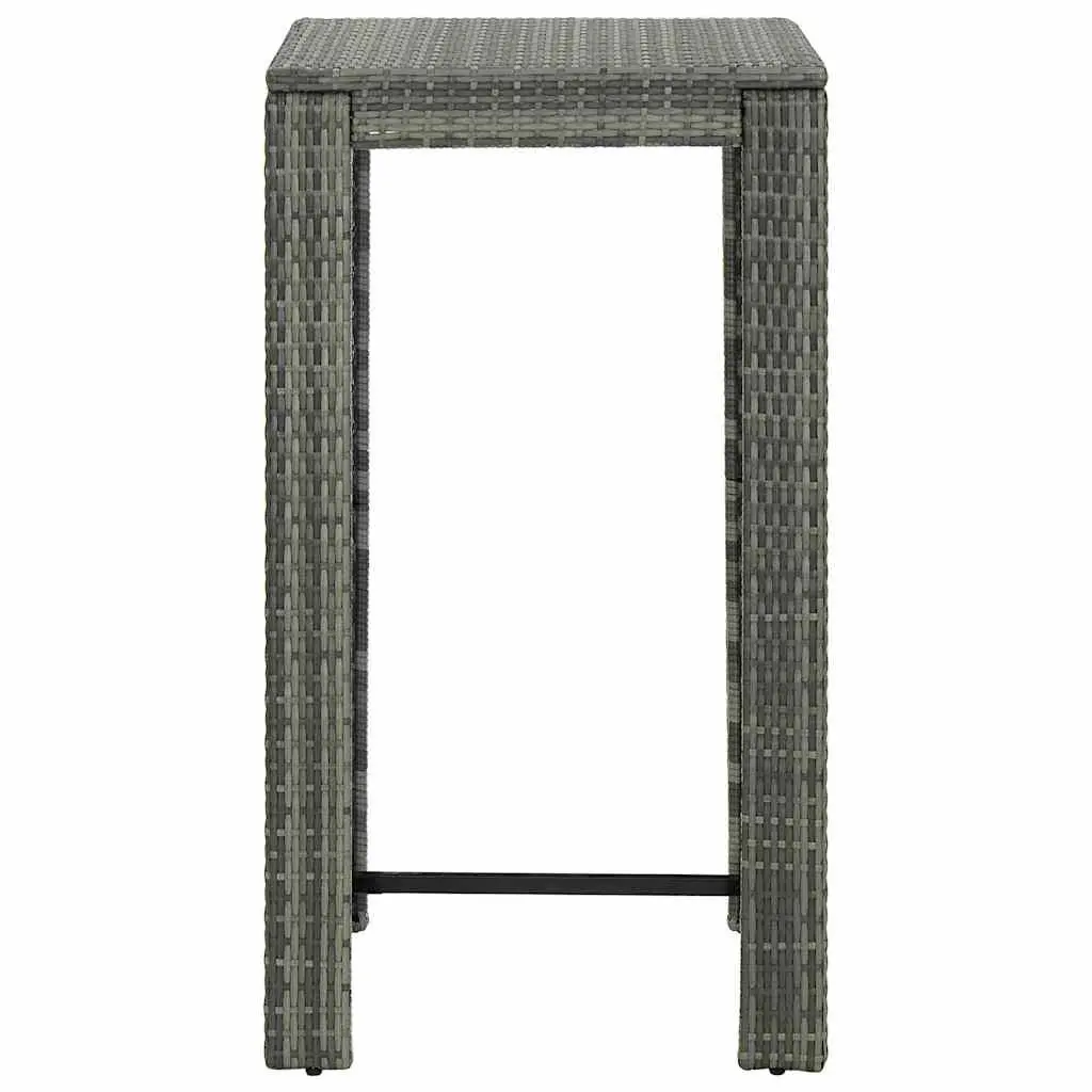 5 Piece Garden Bar Set Weather-Resistant PE Rattan Grey