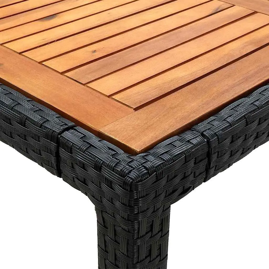 Outdoor Dining Set 3 Piece Garden Furniture Black Poly Rattan with Cushions
