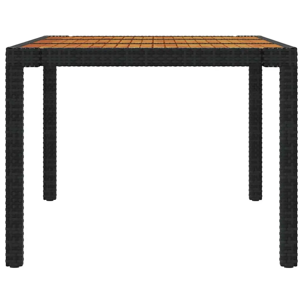 Outdoor Dining Set 9 Piece Garden Furniture Black Poly Rattan with Cushions
