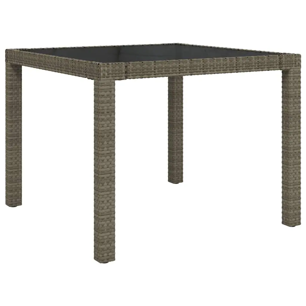 Outdoor Dining Set 3 Piece Grey Poly Rattan Garden Furniture with Cushions