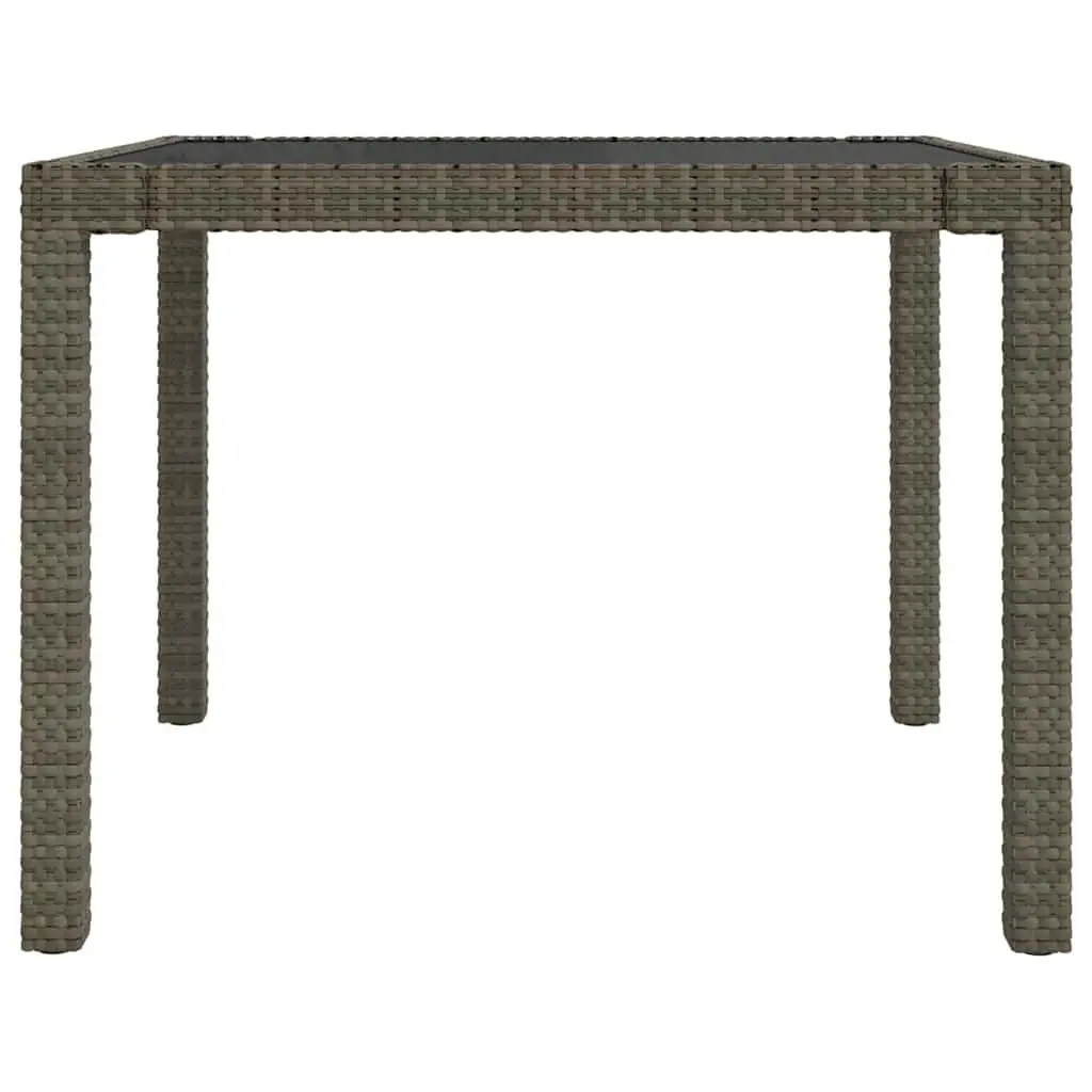 Outdoor Dining Set 3 Piece Grey Poly Rattan Garden Furniture with Cushions