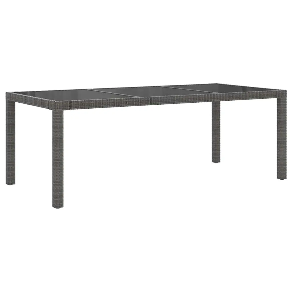 Outdoor Dining Set 9 Piece Grey Poly Rattan Garden Furniture with Cushions