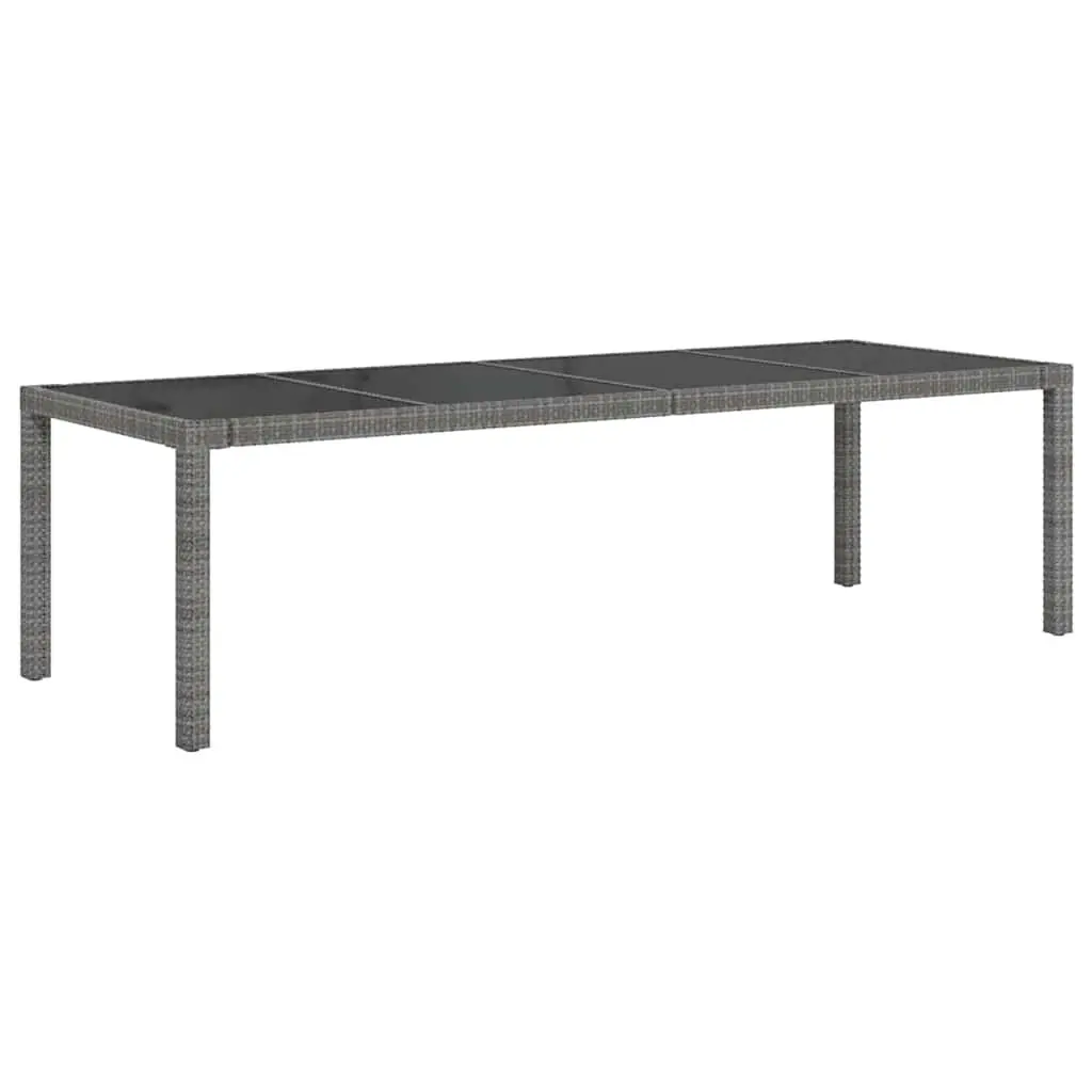 Outdoor Dining Set 9 Piece Grey PE Rattan Steel Frame