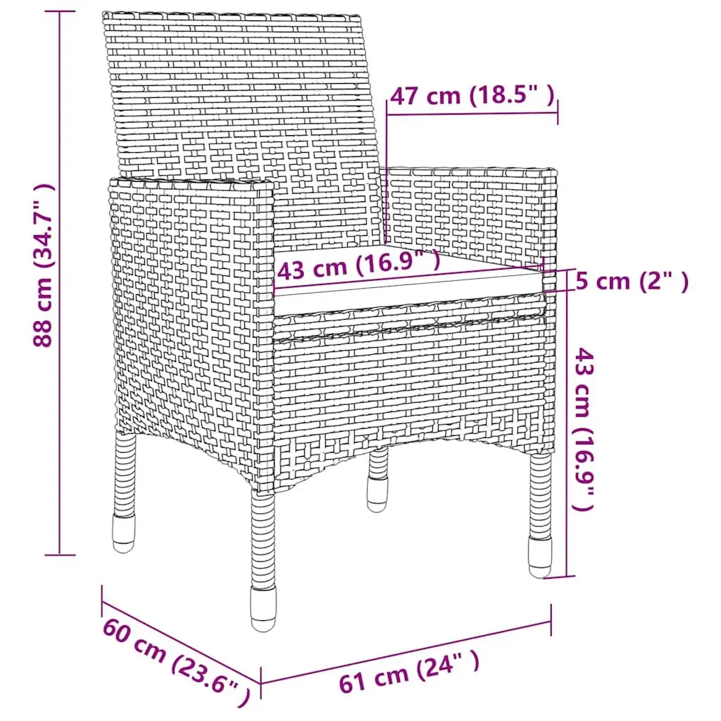 Outdoor Dining Set 9 Piece Beige Poly Rattan Garden Furniture with Cushions