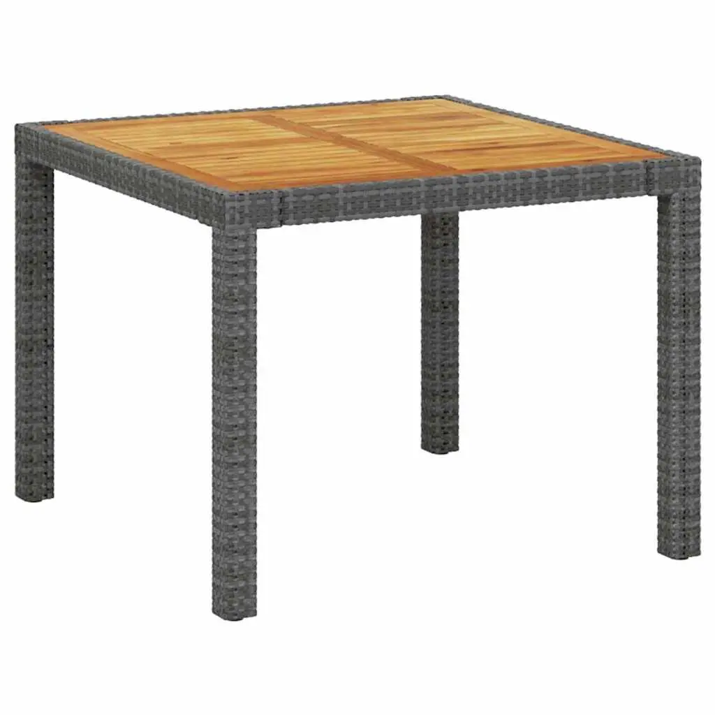 Outdoor Dining Set 3 Piece Grey Poly Rattan Garden Furniture with Cushions