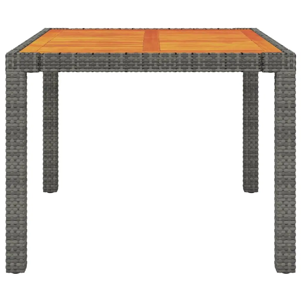 Outdoor Dining Set 3 Piece Grey Poly Rattan Garden Furniture with Cushions