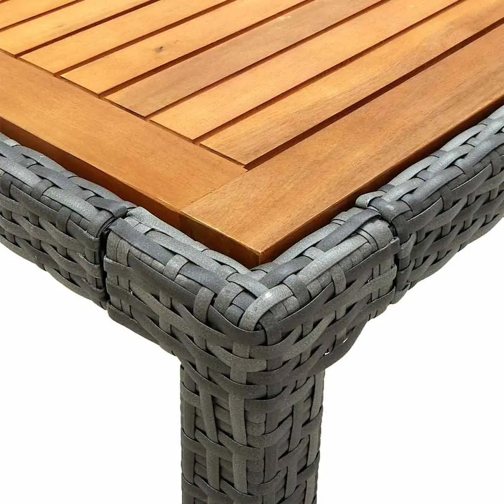 Outdoor Dining Set 3 Piece Grey Poly Rattan Garden Furniture with Cushions