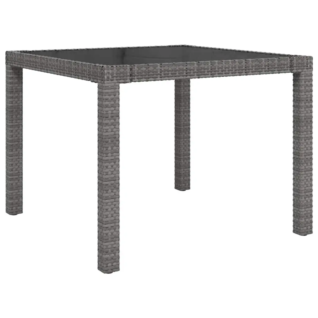 Outdoor Dining Set 3 Piece Grey Poly Rattan Garden Furniture with Cushions