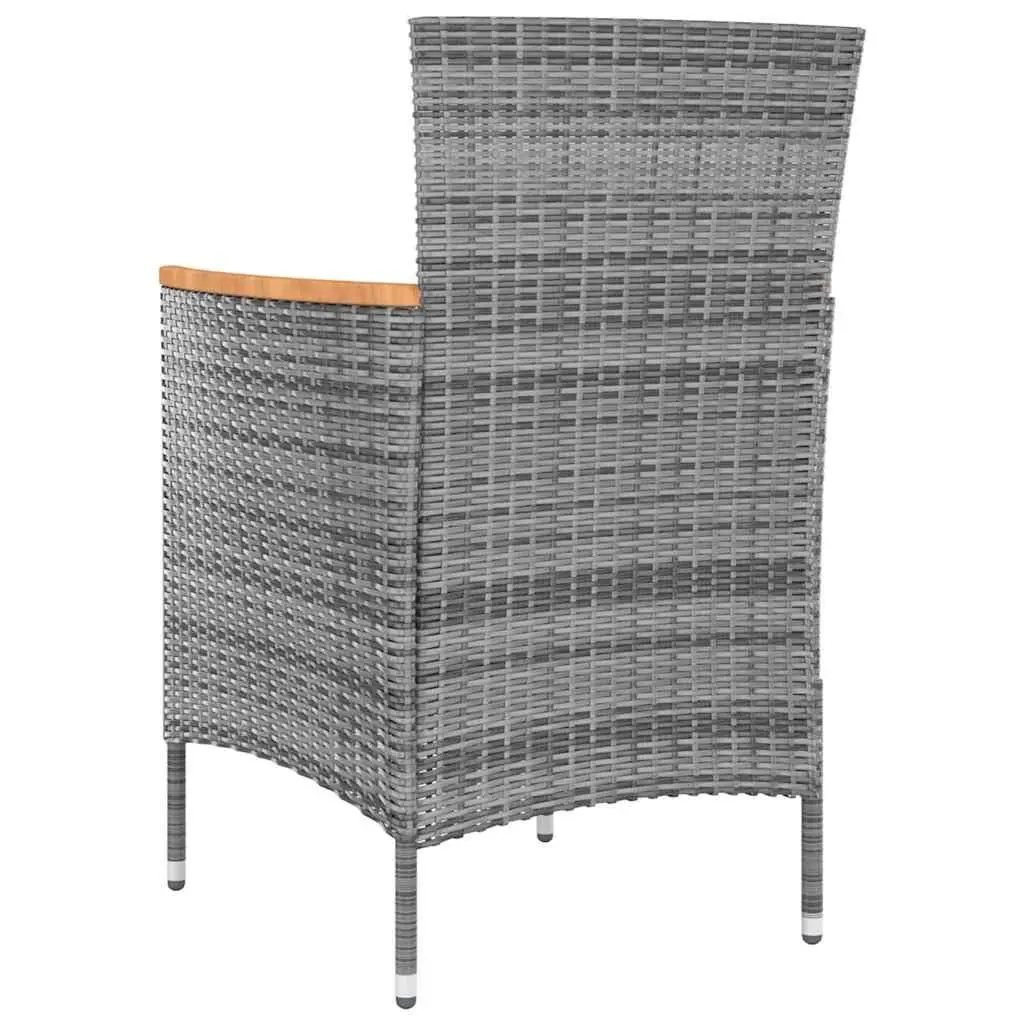 Outdoor Dining Set 5 Piece Poly Rattan Garden Furniture with Cushions Grey