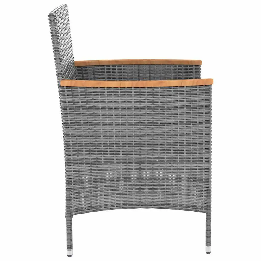 Outdoor Dining Set 5 Piece Poly Rattan Garden Furniture with Cushions Grey