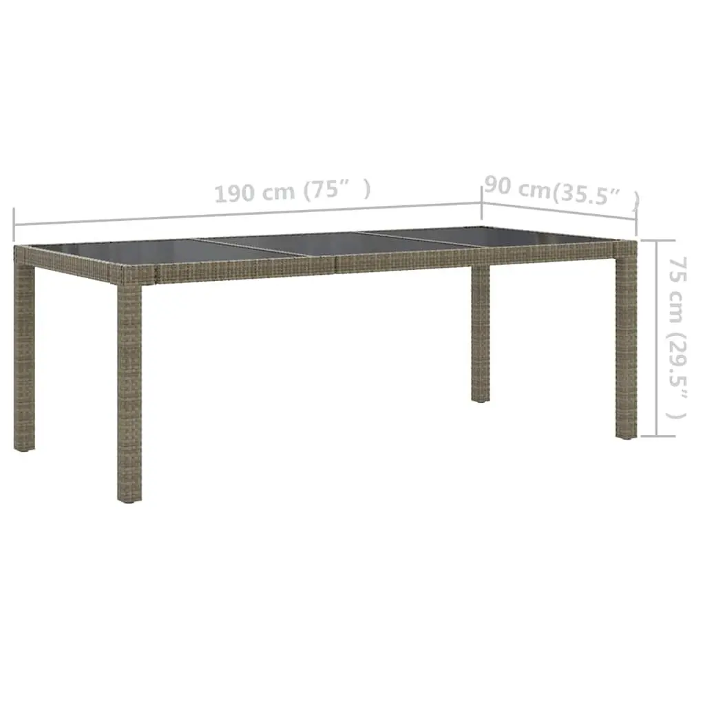 Outdoor Dining Set 9 Piece Garden Furniture Grey Poly Rattan with Cushions