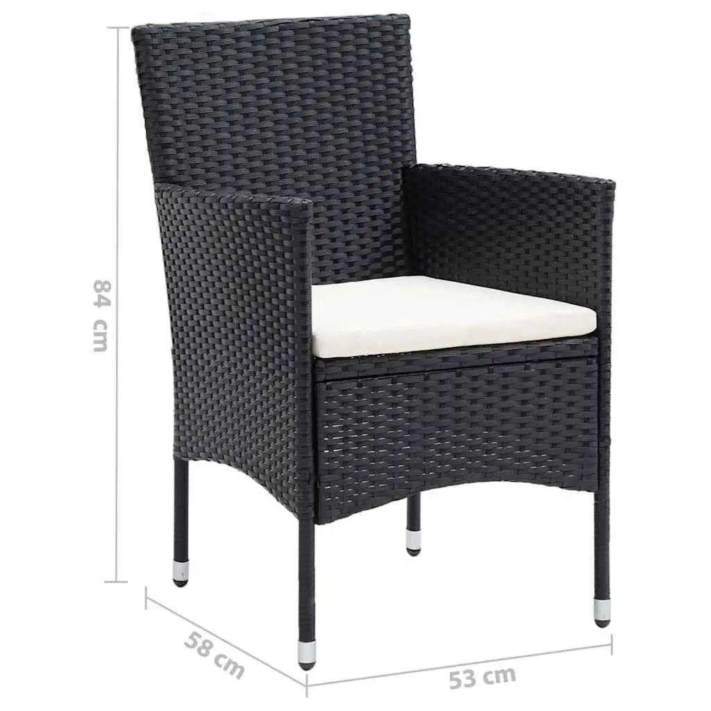 7 Piece Outdoor Dining Set Garden Patio Furniture Weather-Resistant PE Rattan Black