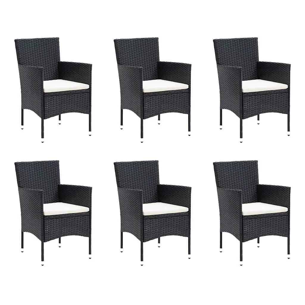 7 Piece Outdoor Dining Set Garden Patio Furniture Weather-Resistant PE Rattan Black