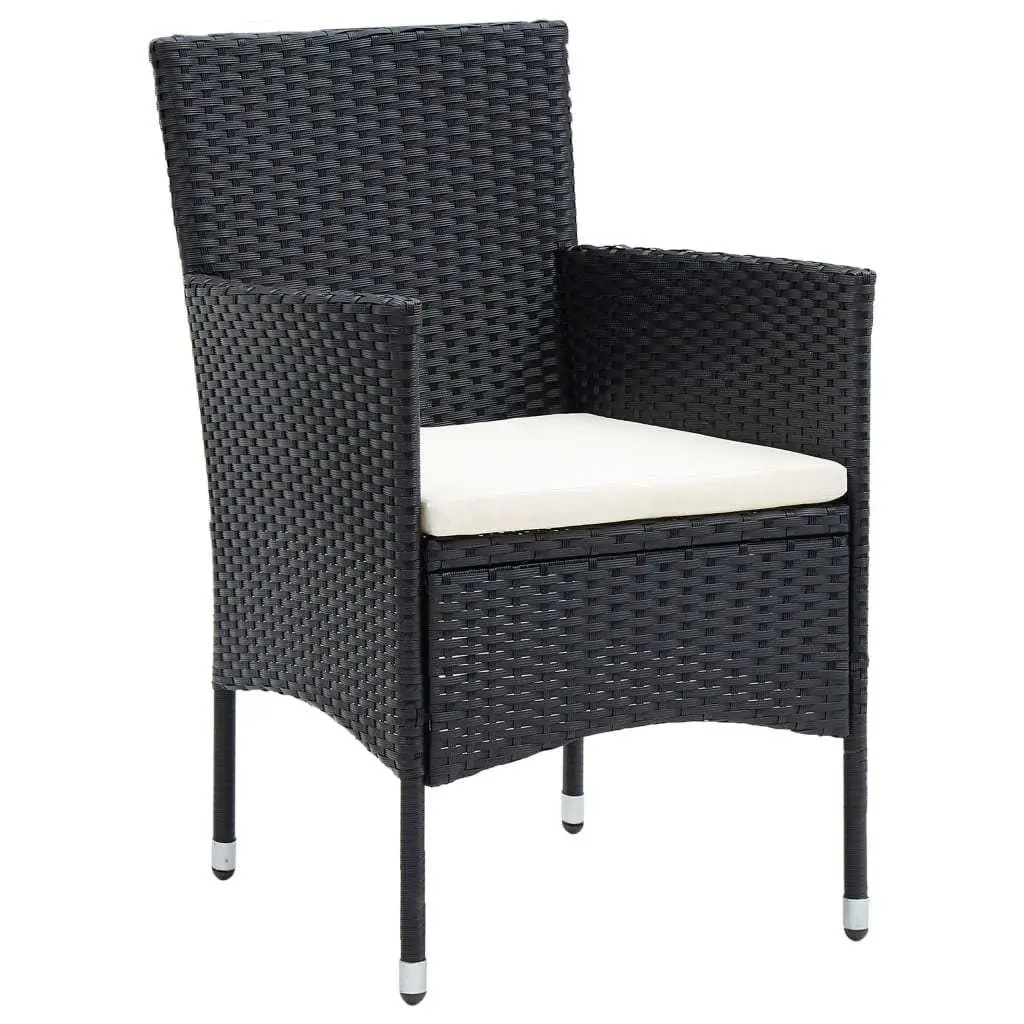 7 Piece Outdoor Dining Set Garden Patio Furniture Weather-Resistant PE Rattan Black