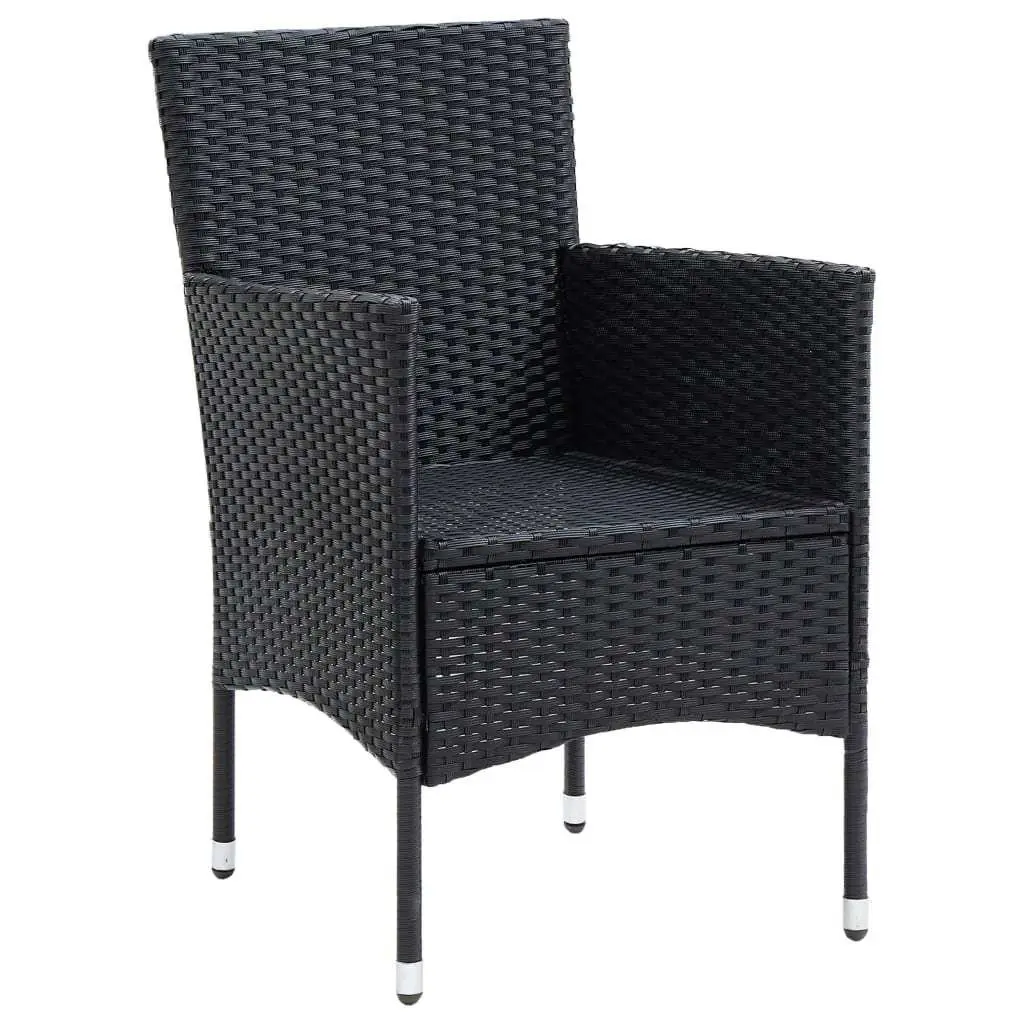 7 Piece Outdoor Dining Set Garden Patio Furniture Weather-Resistant PE Rattan Black