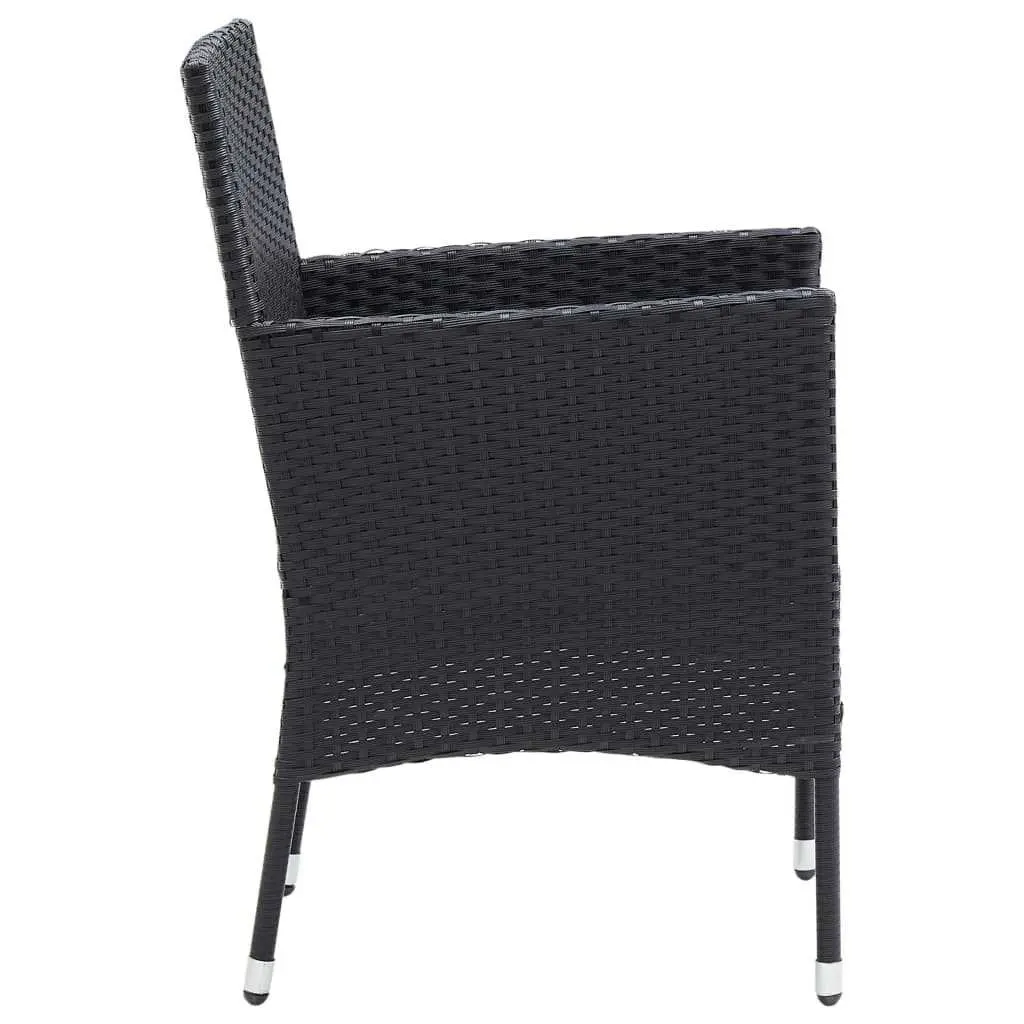 7 Piece Outdoor Dining Set Garden Patio Furniture Weather-Resistant PE Rattan Black
