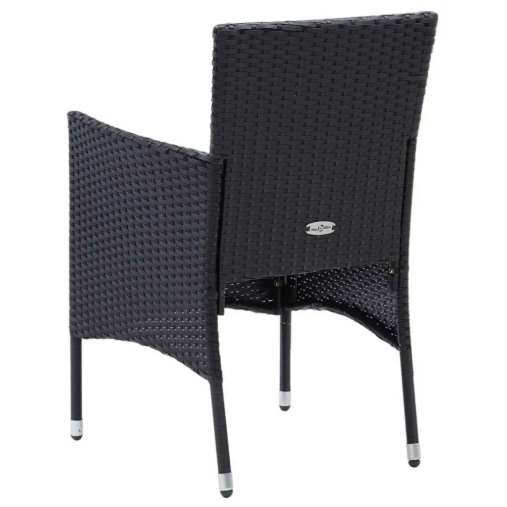 Garden Dining Set 9 Piece Outdoor Patio Table Chairs Weather-Resistant PE Rattan Black Cushions