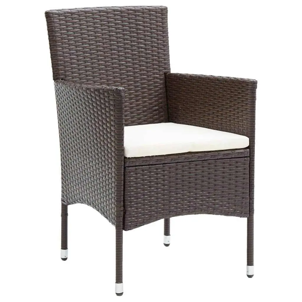 7 Piece Garden Dining Set Weather-Resistant PE Rattan Brown Outdoor Patio Furniture