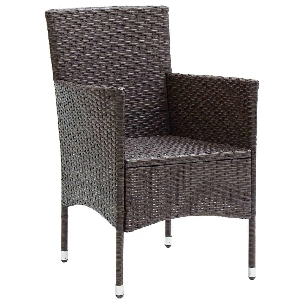 7 Piece Garden Dining Set Weather-Resistant PE Rattan Brown Outdoor Patio Furniture