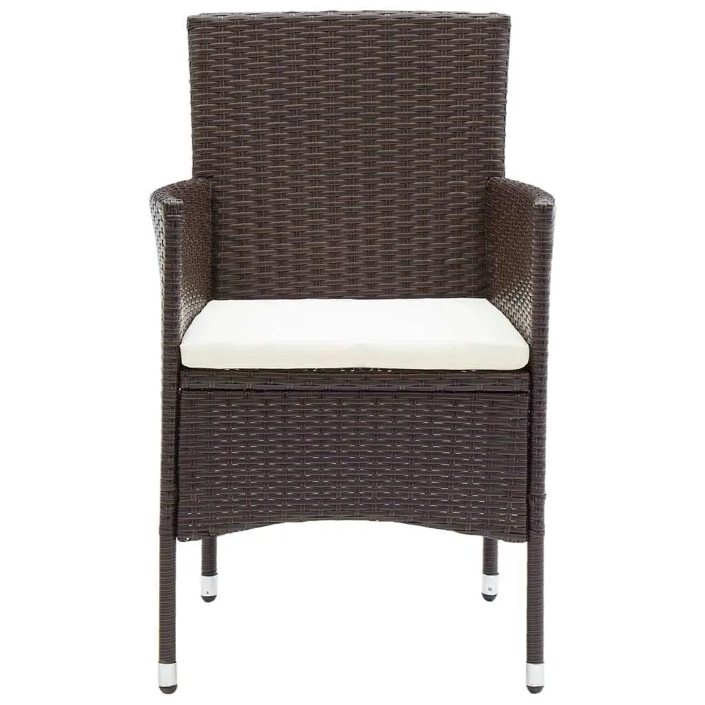 7 Piece Garden Dining Set Weather-Resistant PE Rattan Brown Outdoor Patio Furniture
