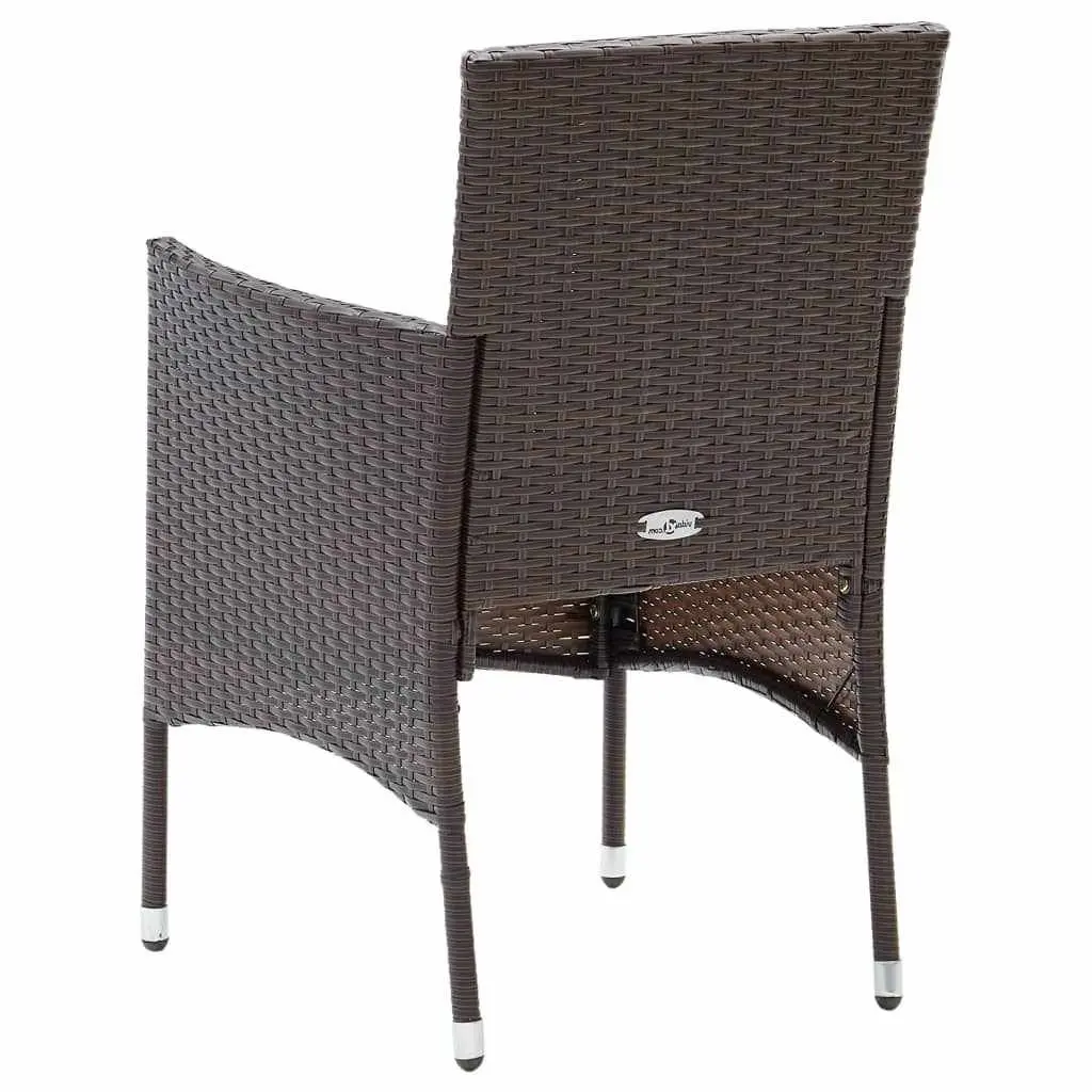 7 Piece Garden Dining Set Weather-Resistant PE Rattan Brown Outdoor Patio Furniture