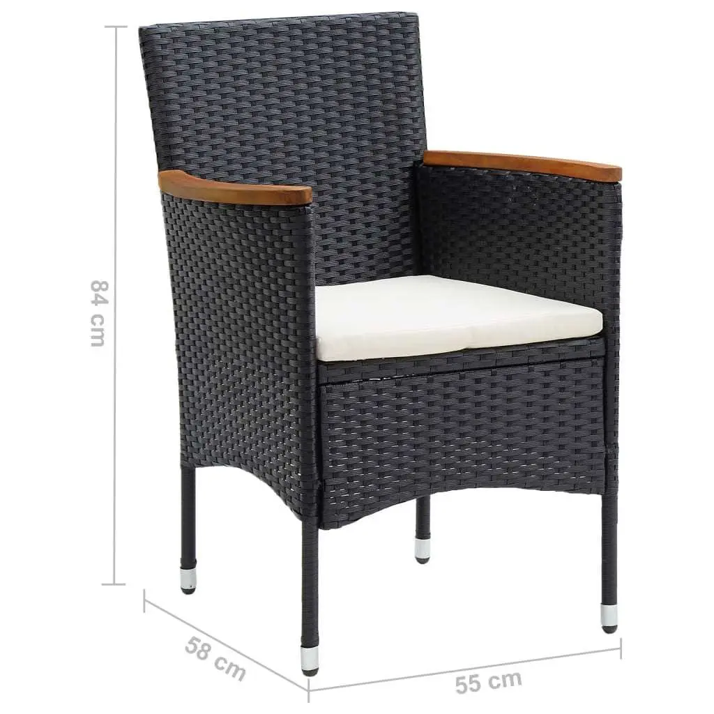 5 Piece Garden Dining Set Outdoor Patio Furniture with Cushions Poly Rattan